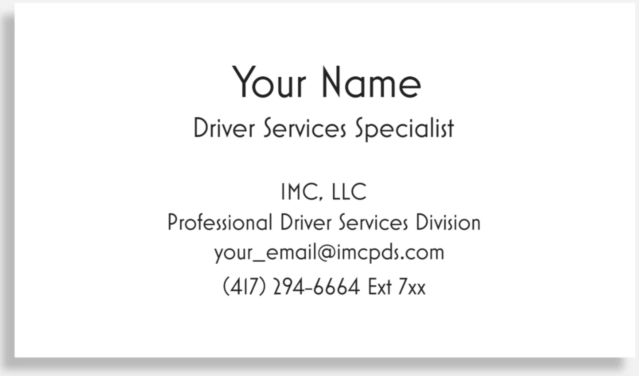 IMC Recruiter Business Cards - Image 2